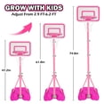 thumbnail image 3 of Canasta de baloncesto Tsomtto rosa ajustable para niñas de 2 a 6 años, 3 of 6