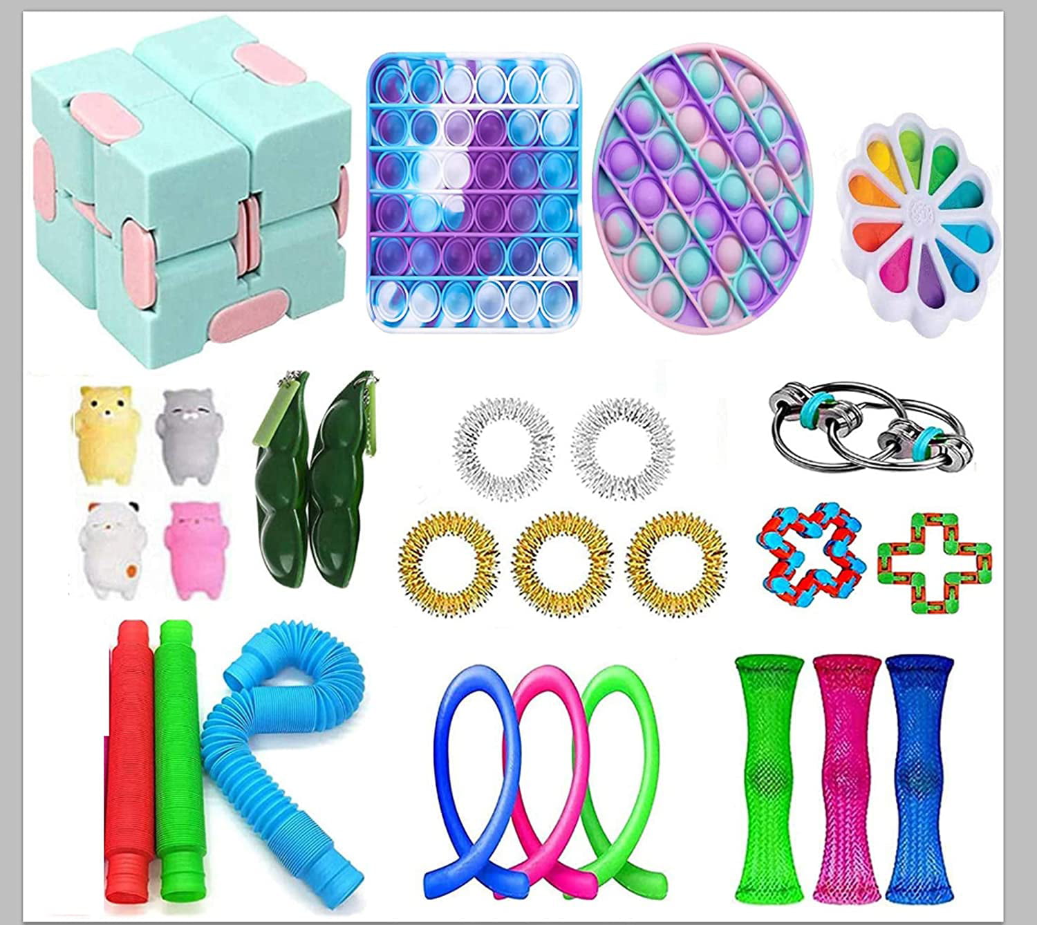 Details about   Pop Its Push it Bubble Fidget Rainbow Sensory Simple Dimple Toy Stress Relief 