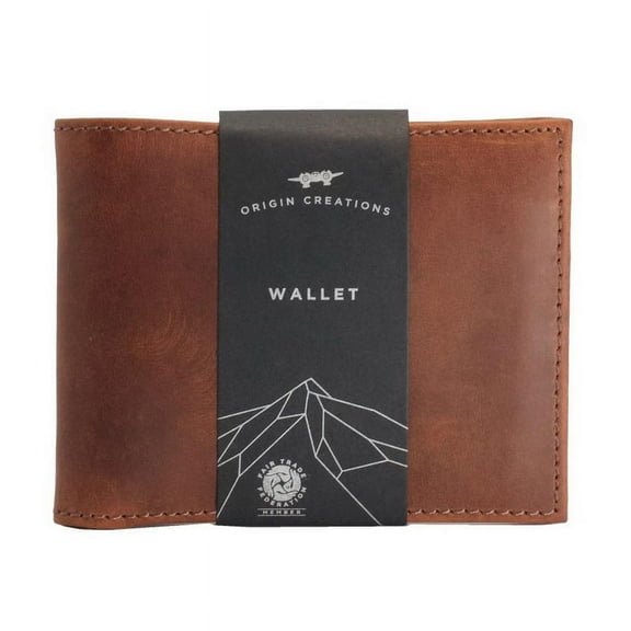 Twin Engine Coffee Origin Creations Artisan Leather Bi-Fold Wallet Saddle Brown