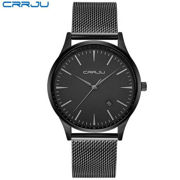 Crrju Top Brand Fashion Men Sport Analog Watches Men's Quartz Clock Male Casual Full Stainless Steel Military Wrist Watch - Quartz Wristwatches