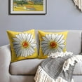 thumbnail image 3 of Spring Daisy Pillow Covers 16x16 Set of 2 Cute Floral Yellow Summer Outdoor Decorative Throw Pillows Farmhouse Flower Pillowcases Linen Cushion Case Decor for Home Sofa Couch Bed, 3 of 6