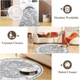 thumbnail image 4 of MJIAexp 4ft Mandala Boho Round Rug Circle Rug Non-Slip Machine Washable Area Rug Soft Bedroom Rug Throw Rug Vintage Carpet for Living Room Kitchen Dorm Coffee Table Distressed Gray, 4 of 8