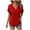 Red, variant on idosla Womens Summer Gauze Blouses Crinkle Texture V Neck Short Sleeve Pullover Shirts Solid Color Work Camping Outfits Top (Red, XL)