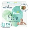 Pampers Pure Protection Natural Newborn Diapers, Size 1, 132 Ct