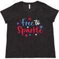 thumbnail image 3 of Inktastic 4th of July Free to Sparkle in Red White and Blue Women's Plus Size T-Shirt, 3 of 5