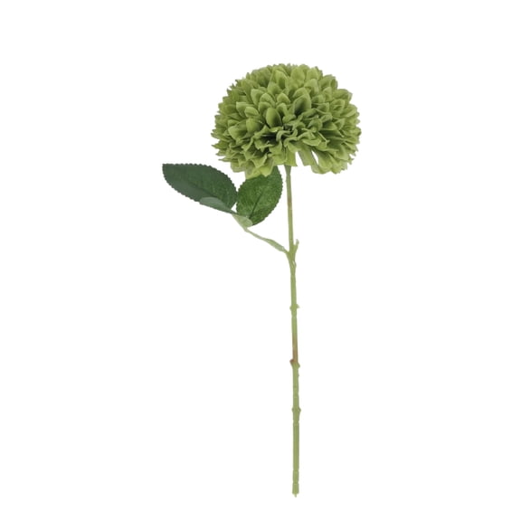1PC Artificial Chrysanthemum Ball Flower, Lifelike Faux Pom Pom Mum with Green Leaves, for Home Decor, Office Desk, Wedding Arrangements, Party Centerpieces, Living Room Vase Fillers