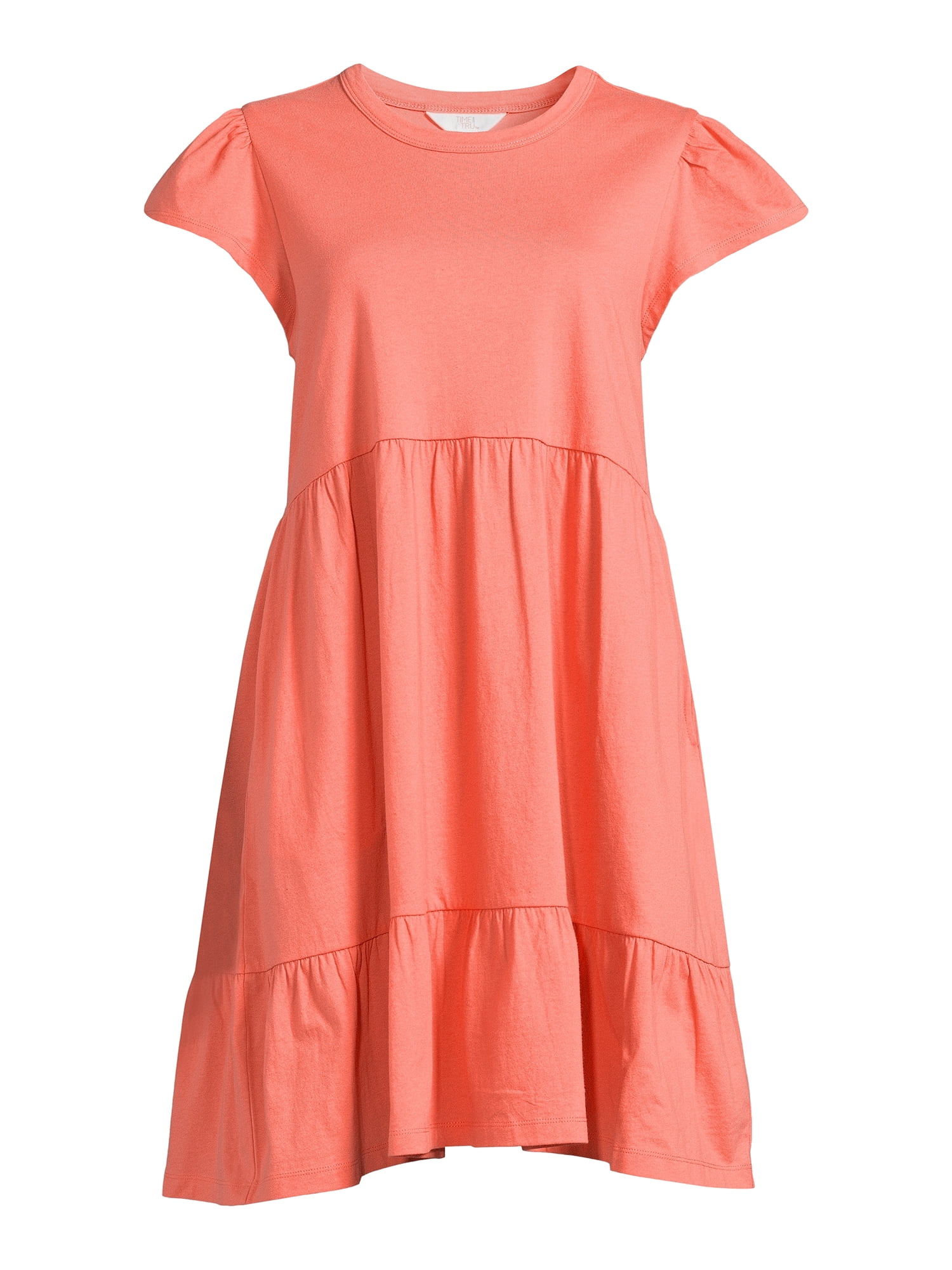 Short Sleeve Tiered Knit Dress 