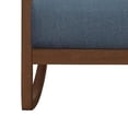 thumbnail image 3 of Clovi 32 Inch Rocker Accent Chair, Blue Fabric, Foam Cushions, Brown Wood, 3 of 4