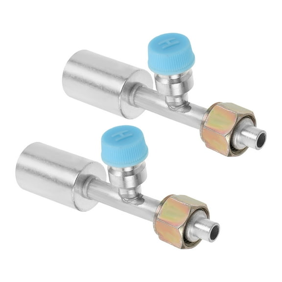 SEWCHICS Aluminum Quick Connect Air Hose Fittings with Charging Valve for Air Conditioner Refrigerant Adapter 2pcs