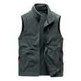 thumbnail image 1 of Frontwalk Mens Regular Fit Sleeveless Jacket Stand Collar Casual Outwear Waistcoat Fleece Winter Warm Vest Dark Gray 5XL, 1 of 7