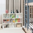 thumbnail image 2 of Patiojoy Wood Storage Cube Bookcase 3 Tier 8 Cube Open Shelf Storage Cabinet with Anti-Toppling Devices Multipurpose Bookshelf White, 2 of 10