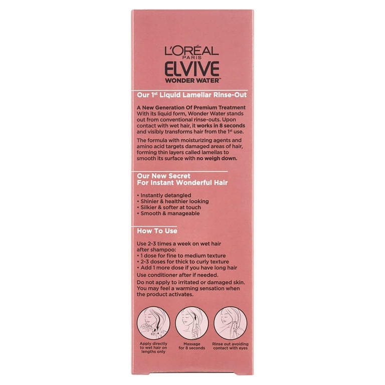 L'Oreal ELVIVE 8 Second WONDER WATER Hair Transforming Lamellar Rinse Out  6.8 oz