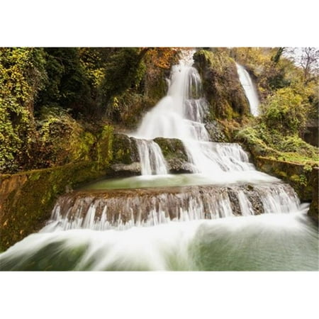 Posterazzi DPI12286699LARGE Waterfalls from The Edessaios River with Autumn Coloured Foliage - Edessa Greece Poster Print by Reynold Mainse, 36 x 26 -