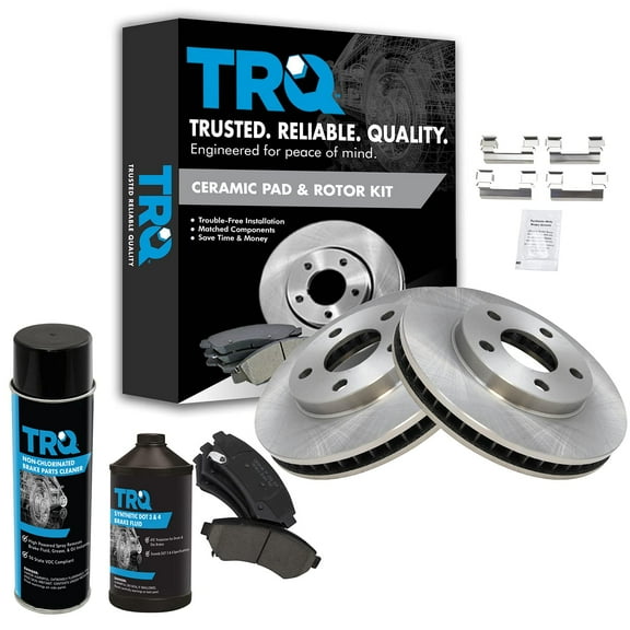 TRQ Front Ceramic Brake Pad & Rotor Kit w/Chemicals for Buick Chevy Olds Pontiac BKA15480 Fits select: 2000-2005 BUICK LESABRE, 1997-2005 BUICK CENTURY