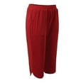 thumbnail image 5 of Lixiuxyad Baggy Wide Leg Pants Women Fashion Solid Comfortable Casual Slimming Mid Waist Sport Pants Red, 5 of 6