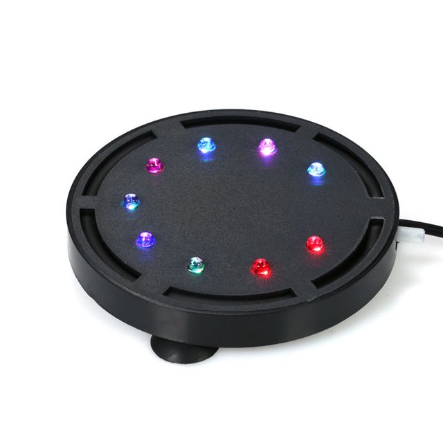 Base de Bol à Poisson à LED Colorée, Lumière à Bulles d'Air pour Aquarium, Disque à Bulles LED Multicolore pour Aquarium, Forme Ronde, Petit