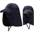 thumbnail image 3 of Sombrero para el sol, protección UV de 360 ° con cuello extraíble Sombreros para el sol de verano para viajes Camping Senderismo Pesca Caza, Sombrero de pesca al aire libre unisex Azul marino BANYUO Electrónica, 3 of 3