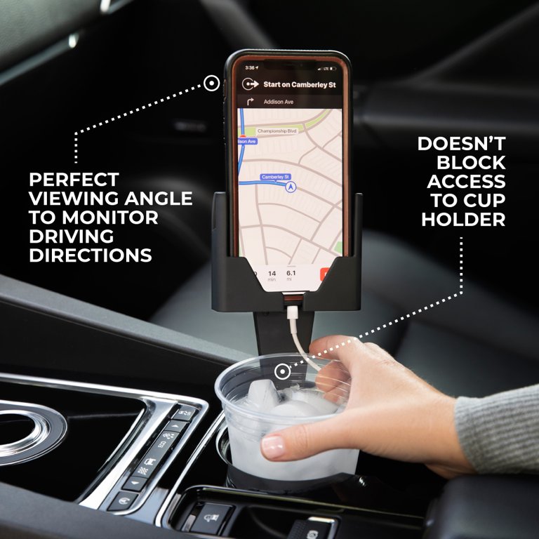 Cell Phone Seat, The Best Cell Phone Mount for Cars, This Amazing Car Cell Phone  Holder Fits Any Size Phone, Fits In Cup Holder Without Blocking Cup Holder,  Holds Phone Vertical or