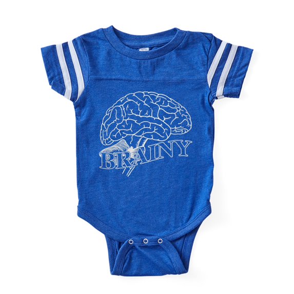 CafePress - Brainy - Cute Infant Baby Football Bodysuit