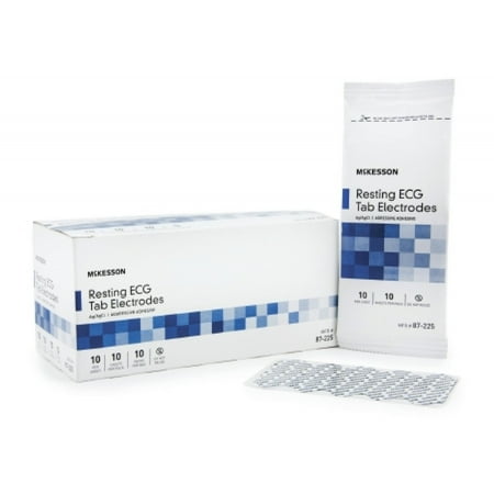 - McKesson EKG Tab Electrode Resting, Non-Radiolucent, 10 per Card, Pack of 100