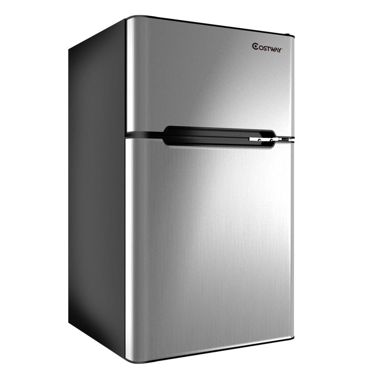 Mini Fridge Refrigerator 3.2 Cu Ft Single Door w Freezer Stainless Office Dorm 