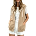 thumbnail image 5 of Aezemi Womens Sleeveless Hoodie Sweatshirts Full Zip Hooded Drawstring Fashion Jackets Workout Winter Fall Outdoor Casual Tops with Pockets XL, 5 of 8