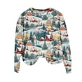 thumbnail image 4 of Tdoqot Christmas Sweatshirts for Women Plus Size Winter Shirts Long Sleeve Crew Neck Casual Cute 3D Print Gift Tops Green Size S, 4 of 5