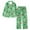 Green, variant on Womens Pajamas Christmas Lapel Print Santa Holiday Snowflakes Long Sleeve Pant Set White Women's Sleepwear M