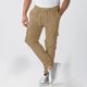 thumbnail image 1 of Pantalones largos para hombre, informales, a la moda, transpirables, con cintura elástica y múltiples bolsillos, pantalones cargo con cierre de velcro, pantalones de rayón para hombre., 1 of 5