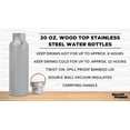 thumbnail image 3 of 6 Wood Top Stainless Steel Water Bottles Set, 20 oz. - Spill Proof, Double Wall, BPA Free - Silver, 3 of 5