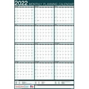 2022 Wall Calendar (Teal), Yearly Planner, Laminated & Erasable. Vertical (MPC) TEAL-27x40