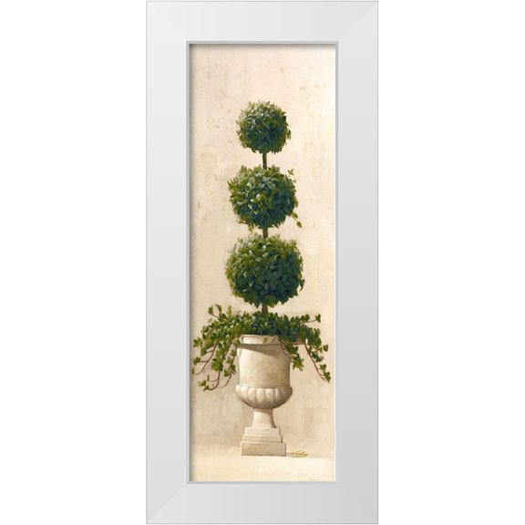 Welby 11x24 White Modern Wood Framed Museum Art Print Titled - Roman Topiary II