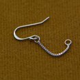 thumbnail image 4 of Pendientes franceses Gancho alambre de oreja 1 par de 925 pendientes de plata Gancho alambre de la oreja con cadena de D, 4 of 9