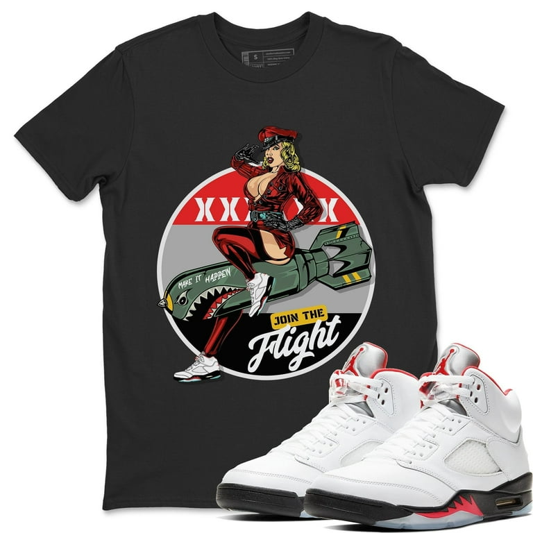 Pin Up Girl T-Shirt Jordan SE Denim Fire Red Sneaker Matching