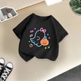 thumbnail image 5 of KPOPLK Kids Halloween T-Shirt Toddler Girls Cute Fall Pumpkin Ghost Print Tee Short Sleeve Shirt Size 13-14 Years,Black, 5 of 5