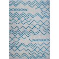 thumbnail image 1 of Ladole Rugs Sustainable Contemporary Trellis Machine Made Area Rugs Carpets in Ivory-Turquoise, 1 of 4