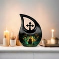thumbnail image 6 of MUKTIVE Majestic Guitar Green Memorial Urns for Human Ashes Adult Man, Decorative Combo Sets Funeral Urn for Ashes for Women, Combo Sets, (1 Large 10 ", 4 Keepsake 3 "), 6 of 7