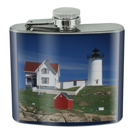 

Nubble Lighthouse Maine ME Stainless Steel 5oz Hip Drink Kidney Flask