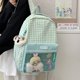 thumbnail image 2 of Con accesorios accesorios mochila ins nicho versión japonesa coreana mochila para estudiantes escuela primaria mochila pequeña a cuadros 2024 nueva 6222-PZ20240718015057 Verde, 2 of 9