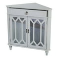 thumbnail image 5 of Heather Ann Creations Heather Ann Glass Insert Double Door, Single Drawer Wooden Corner Cabinet, 5 of 11