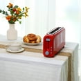 thumbnail image 4 of Red 2-Slice Slim Toaster - 10" Long Slot for Bagels & Artisan Bread, 6 Shade Settings, Cancel/Reheat/Defrost, Removable Crumb Tray, Auto Shut-Off, 4 of 8
