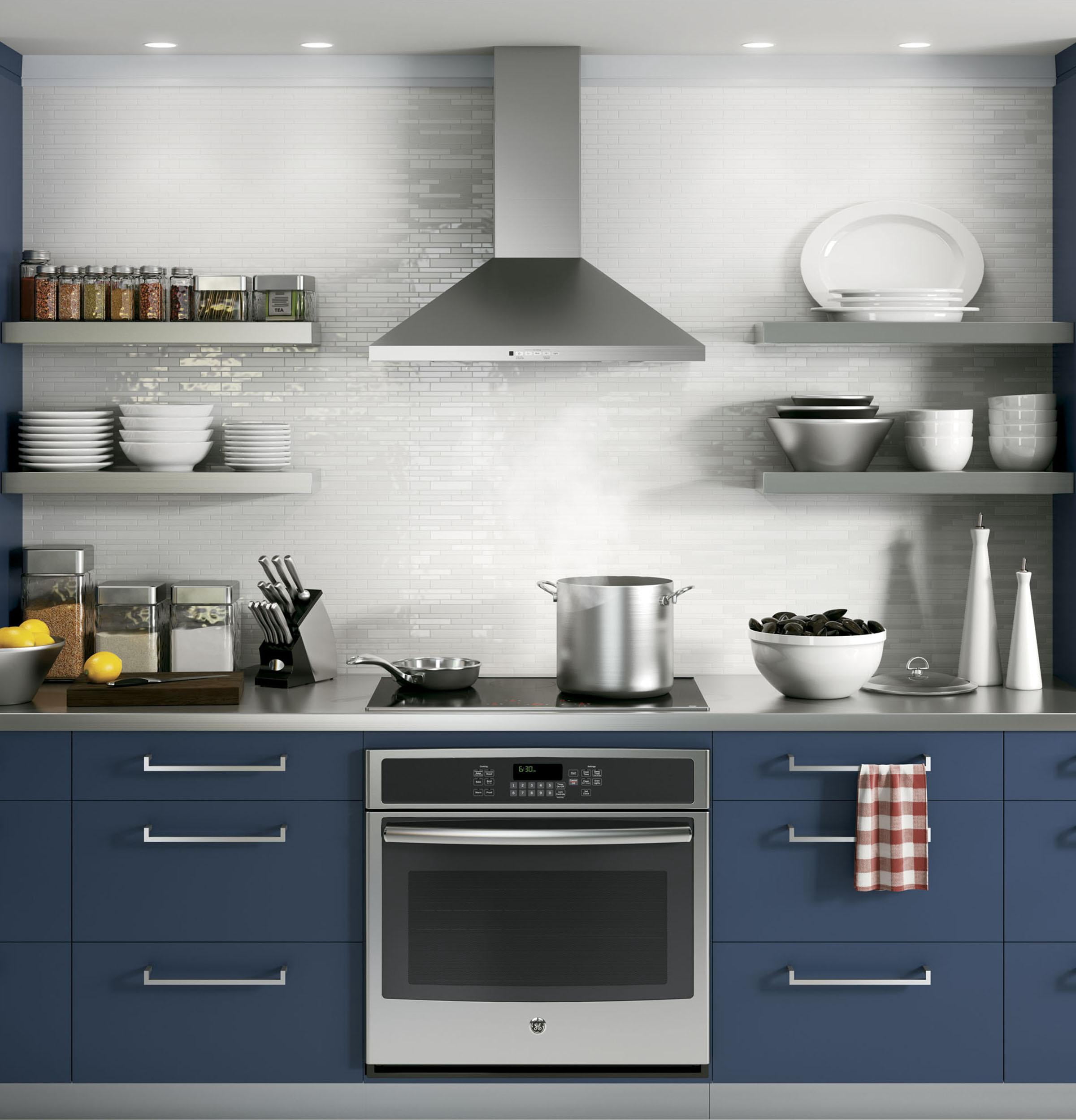 GE 30 Inch Stainless Steel Wall Mount Chimney Hood
