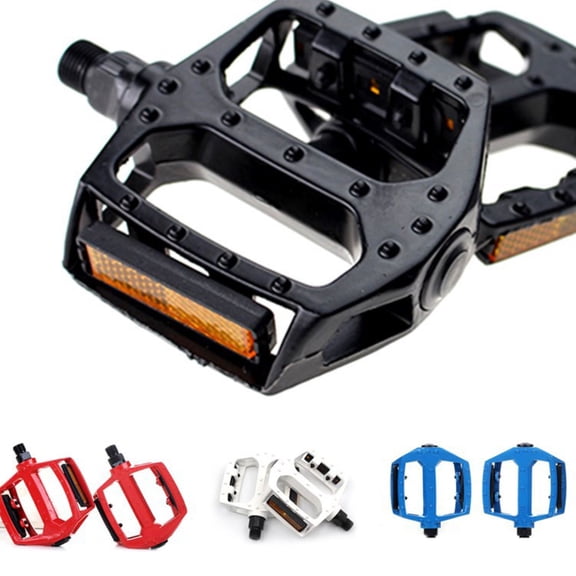 SPRING PARK 1 Pair Aluminum Alloy UltraLight Bicycle Pedals with Reflective Strips Mountain Bike Pedals Anti-Slip Pedal