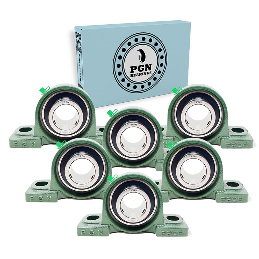 PGN UCP 20824 Pillow Block Bearing Pack of 6 Mounted Pillow Block