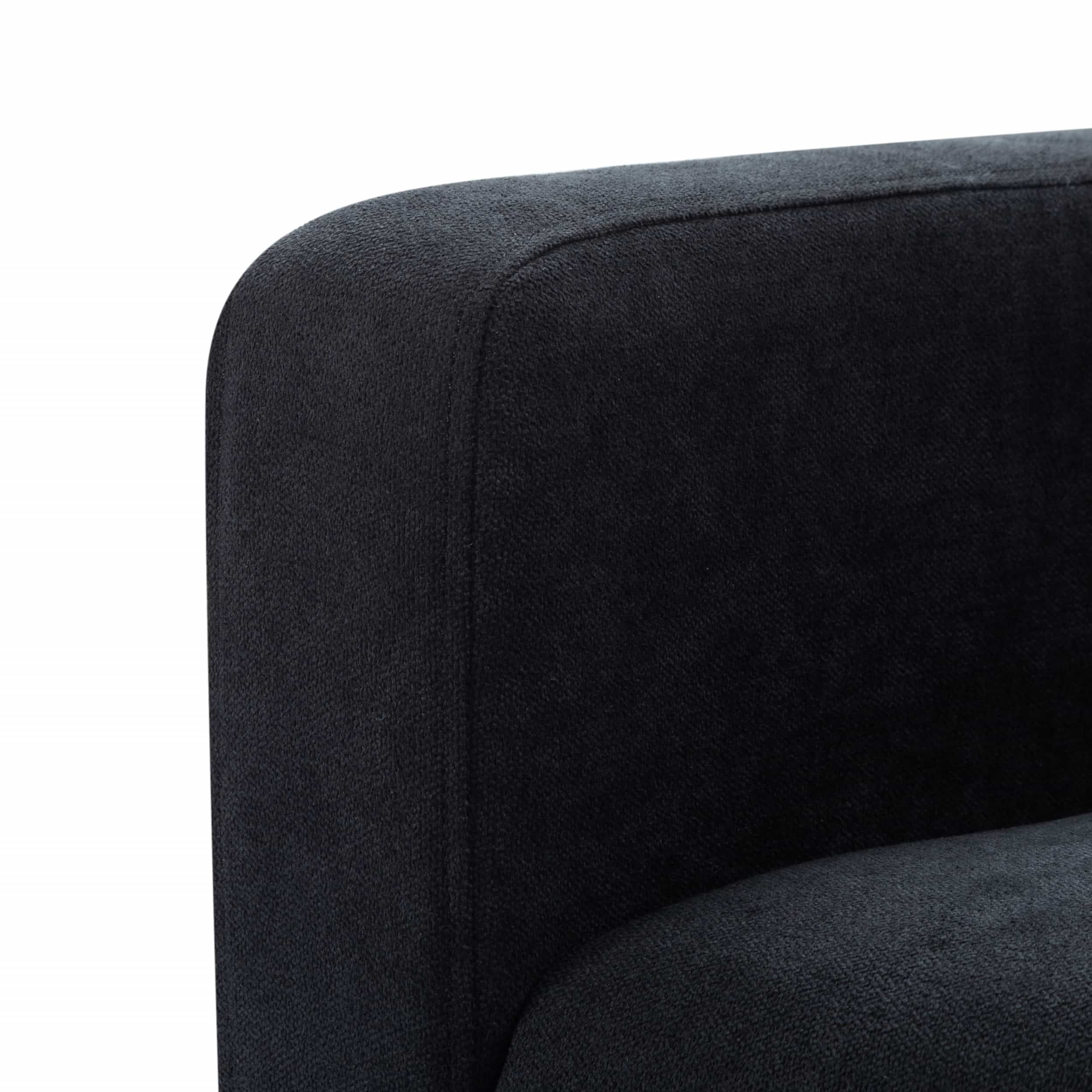 BSHTI 51.2" Standard Loveseat Couch,with Removable Back Cushions,Sturdy Construction,Linen Blend Upholstery,Square Arm,Black