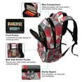 thumbnail image 4 of ALAZA Artistic Triangle Geometry Red Backpack Elementary School Bag Bookbag Travel Rucksack, 4 of 7