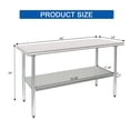 thumbnail image 2 of HARDURA Stainless Steel Table 24X60 Inches with Undershelf and Galvanized Legs NSF Heavy Duty Commercial Prep Work Table for Restaurant Kitchen Home and Hotel, 2 of 7