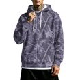 thumbnail image 2 of Dwelliawo Camo Hoodies for Men, Maple Leaf Print Oversized Hooded Sweatshirt Long Sleeve Fleece Pullover Light Purple XL, 2 of 5