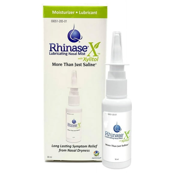 Rhinase Xylitol Lubricating Nasal Spray, Moisturizer for Dry Nose and Allergy Relief, 30ml
