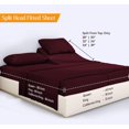 thumbnail image 4 of Js sanders 600 Tc Top Split Head King Sheet Set for Adjustable beds - Sleep Number Flex Sheets - 32" Split Top 100% Sheets - Cotton Sheet Set - Wine - 15 inch Deep pocket, 4 of 8